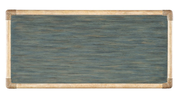 Hooker Furniture Retreat Rattan Chest With Three Self-Closing Drawers, Two-Tone Dune & Seagrass Finish, Coastal Style Blues 6950-90017-45