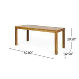 Christopher Knight Home® - Noble House - Augustine Outdoor Rustic Acacia Wood Dining Table, Teak