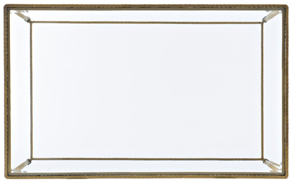 Hooker Furniture Laureng Hammered Gold Cocktail Table With Tempered Glass Top — Elegant, Durable Rectangular Centerpiece 5846-80110-15