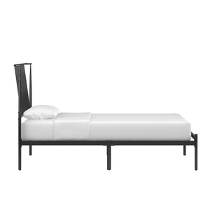 Homelegance By Top-Line Dante Metal Platform Bed with Curved Metal Headboard Black Metal