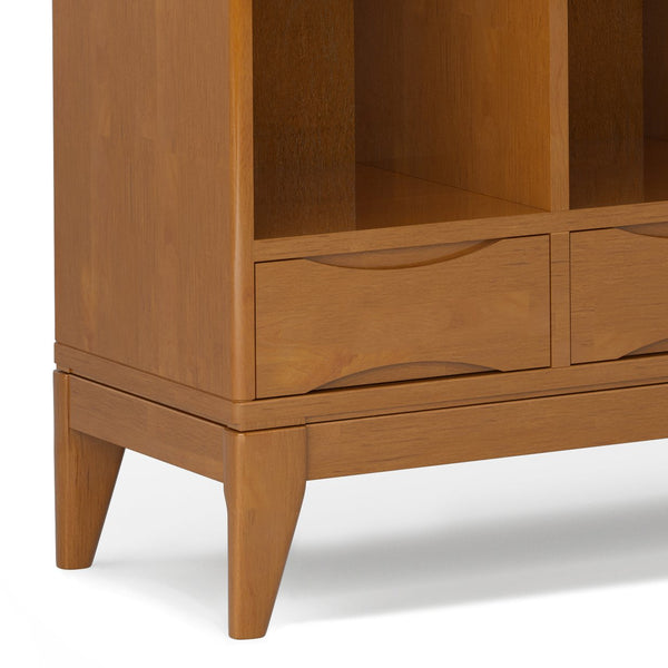 English Elm Harper Cube Storage Unit With Drawers - Versatile Mid-Century Modern Design In Teak Brown Finish B136P158713