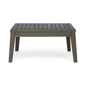 English Elm Christopher Knight Home® - Grenada 5-Seater Outdoor Acacia Wood Sectional Sofa Set With Water-Resistant Cushions, Grey+Dark Grey N773OS00059G