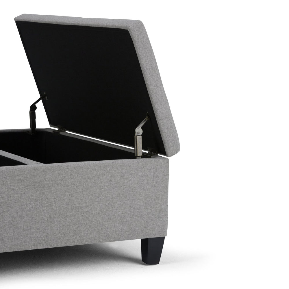 English Elm Ellis Coffee Table Storage Ottoman - Versatile Dove Grey Design With Hidden Storage & Seating Solutions B136P159162