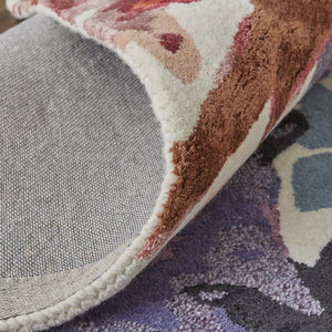 Feizy Rugs Dafney Hand-tufted Floral Rug – Vibrant Watercolor Botanical Design In Viscose And Wool For Your Home Red,Blue,Purple Viscose,Wool Dfy8863fredmlth00