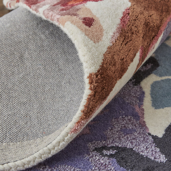 Feizy Rugs Dafney Hand-tufted Floral Rug – Vibrant Watercolor Botanical Design In Viscose And Wool For Your Home Red,Blue,Purple Viscose,Wool Dfy8863fredmlth00