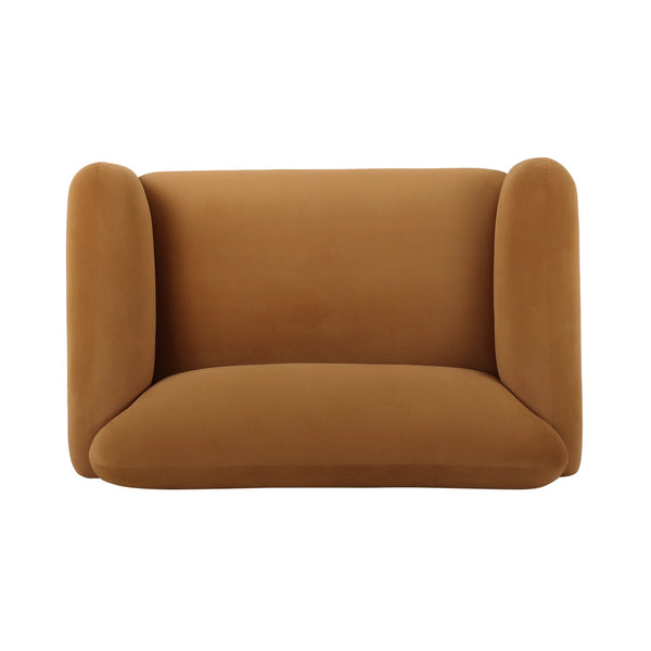 English Elm Loveseat Boucle Velvet Curved Birch Frame Compact Seating for Modern Living Rooms 74315.00TUMR