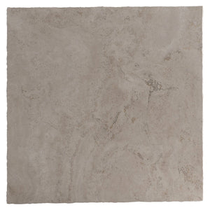 Bernhardt Bernhardt Riverton 48" Square Cocktail Table — Honed Bianco Travertine Top, Silver Interlocking Base 494011