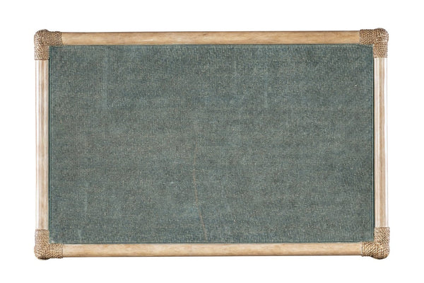 Hooker Furniture Retreat Rattan Bedside Table With Glass Top, Self-Closing Drawer & Open Shelf For Coastal Style Blues 6950-90117-45