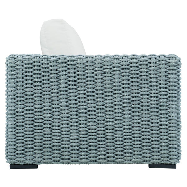 Bernhardt Bernhardt Capri Lounge Chair — Modern Grey Mist Rope, Raven Aluminum Legs, Plush Faux-Down Outdoor Comfort - Made to Order OP1012C