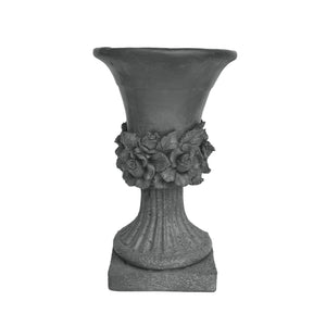 English Elm Mgo Handcrafted Urn Planter Pedestal Style Weather Resistant Patio Garden Accent 63410.00GRY
