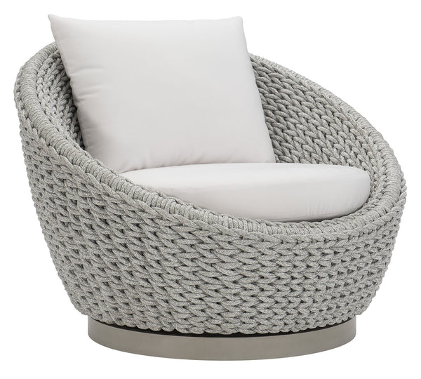 Bernhardt Bernhardt Marled Clay Savaii Outdoor Swivel Chair — Papasan-Inspired Rope Frame, Plush Cushioning - Made to Order O1402SB