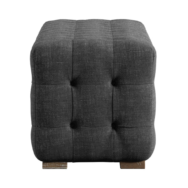 Homelegance By Top-Line Pietro Linen Fabric Tufted Bench Dark Grey MDF