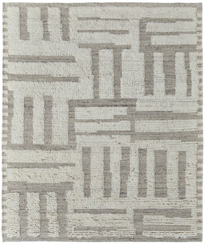 Feizy Rugs Ashby Hand-woven Wool Geometric Rug – Timeless Transitional Style In Subtle Neutrals For Any Room Gray,Ivory Wool Ash8909fivygryc50