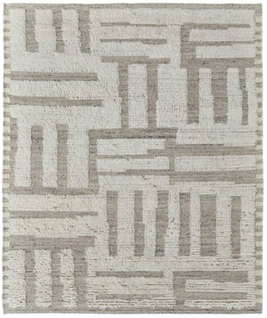 Feizy Rugs Ashby Wool Hand Woven Farmhouse Rug Gray/Ivory 7'-9" x 9'-9"