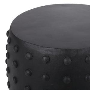 English Elm Outdoor Sculptural Concrete Barrel Side Table for Patio Balcony and Sunroom Decor 73447.00