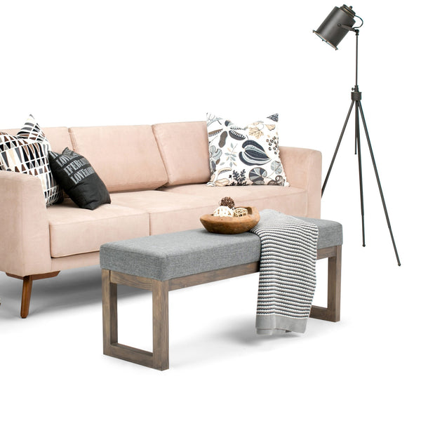 English Elm Milltown Large Grey Ottoman Bench - Versatile Entryway Seating, Plush Comfort & Stylish Design B136P158197