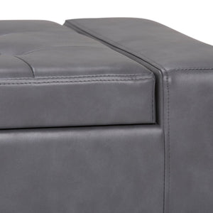 English Elm Laredo Large Storage Ottoman In Stone Grey - Stylish Multifunctional Seating With Hidden Storage B136P159045