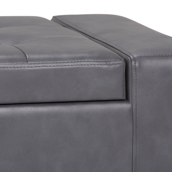 English Elm Laredo Large Storage Ottoman In Stone Grey - Stylish Multifunctional Seating With Hidden Storage B136P159045