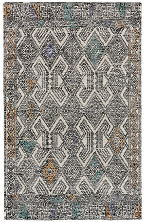 Feizy Rugs Arazad Hand-tufted Wool & Nylon Geometric Rug - Vibrant Transitional Design For Stylish Living Spaces Black,Ivory,Green Wool,Nylon 7238479fblktnge10