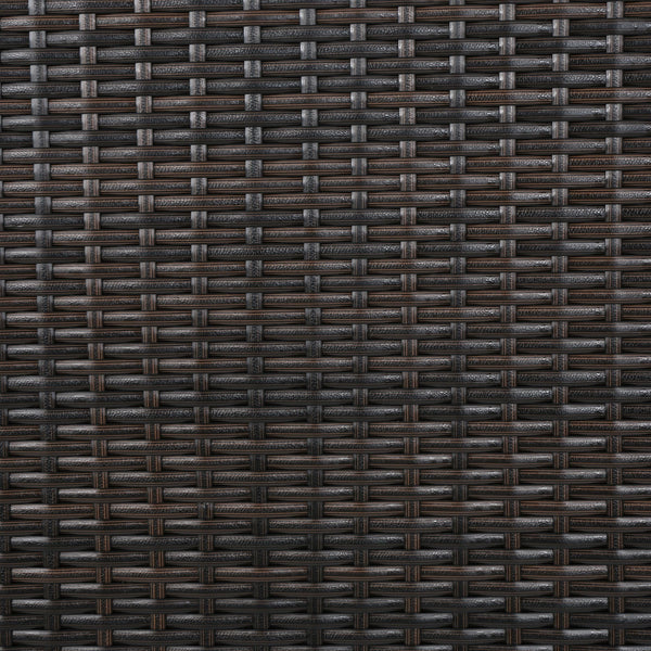 English Elm Christopher Knight Home® - SANTA rattan dining table with water-resistant iron frame, woven patio centerpiece for outdoor entertaining Brown Multi 62.5 L x 38 W x 6 H 62003.00MBRN