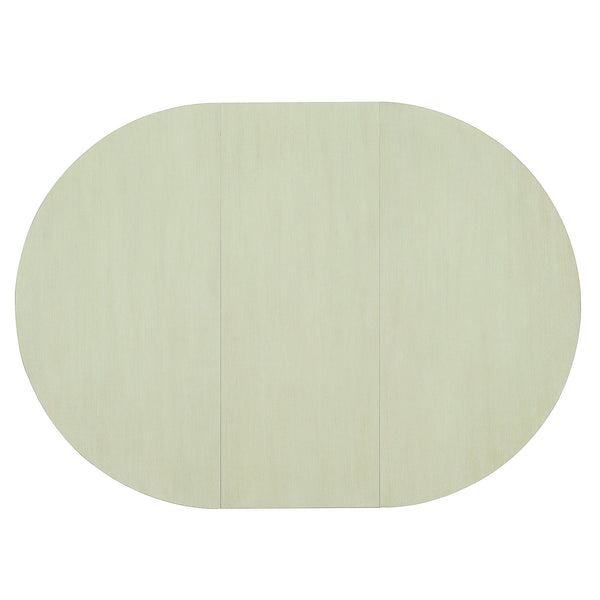 Bernhardt Bernhardt East Hampton Round Dining Table With Cerused Linen Finish, 54" Round, 20" Leaf & Pedestal Elegance K1236