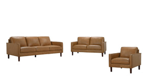 Porter Designs Porter Soria Ii Top-grain Leather Sofa In Luxurious Camel - Mid-century Modern Comfort & Style Brown Leather 02-204-01-8760