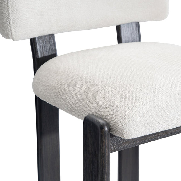 Bernhardt Bernhardt Baxter Upholstered Bar Stool with Charcoal Wood Base for Modern Kitchens L25582