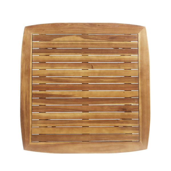 English Elm Indoor Solid Acacia Square Dining Table Mid-century Tapered Legs Teak Finish 63258.00
