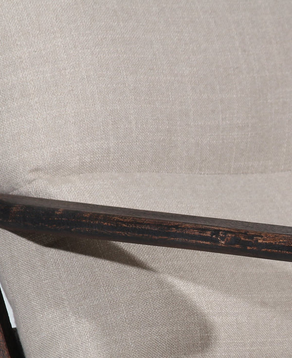 Porter Designs Porter Myrtle Solid Wood Accent Chair - Elegant Cream Linen, Plush Comfort & Stylish Design Cream Wood 01-108-06-5285