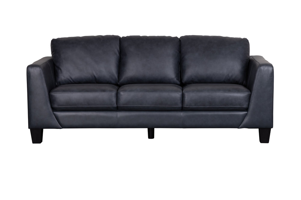 Porter Designs Porter Lucca Top Grain Leather Sofa In Dark Gray - Elegant Transitional Design For Modern Living Spaces Gray Leather 02-189-01-0277