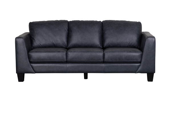 Porter Designs Porter Lucca Top Grain Leather Sofa In Dark Gray - Elegant Transitional Design For Modern Living Spaces Gray Leather 02-189-01-0277