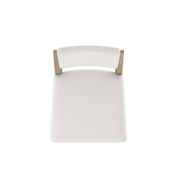 A.R.T. Furniture Garrison Side Chair: Luxurious Cream Chenille, Herringbone Design, Washed Oak Finish For Elegant Dining White, Brown Parawood Solids With Ash Embossing,White Oak Veneers,Foam,Fabric 322204-1302