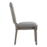 Homelegance By Top-Line Mayer Ornate Linen and Wood Dining Chairs (Set of 2) Grey Rubberwood