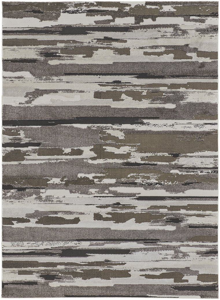 Feizy Rugs Vancouver Abstract Distressed Area Rug - Durable Polypropylene Blend For Contemporary Living Spaces Brown,Ivory Polypropylene,Polyester Vnr39fefbrn000g00