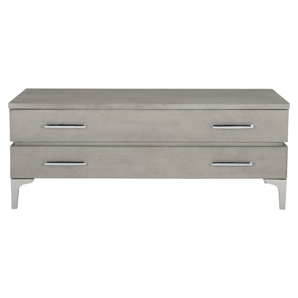 Bernhardt Bernhardt Whitley Cocktail Table With Gray Truffle Oak Veneer, Polished Nickel Accents & Storage 419021