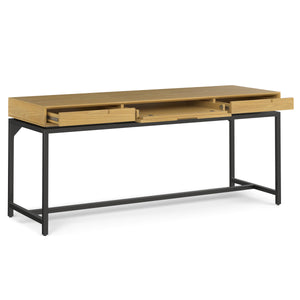 English Elm Banting Mid Century Wide Desk - Stylish Oak Veneer With Ample Storage For Home Office & More B136P158462