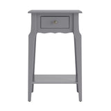 Homelegance By Top-Line Joplin 1-Drawer Wood Storage End Table Grey Rubberwood