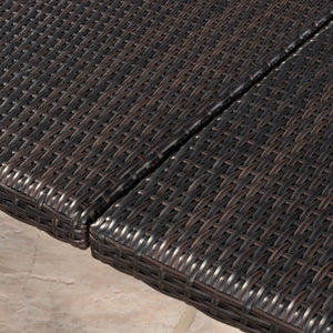 English Elm Christopher Knight Home® - FIONA Outdoor 64" Square Wicker Dining Table – Durable Iron Frame Patio Table for Large Gatherings Brown Multi 66.75 L x 35.25 W x 7.25 H 62333.00MBRN