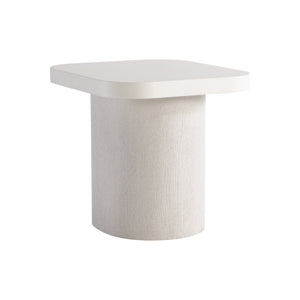 Bernhardt Bernhardt Ellison Side Table With Adobe Faux-Stone Top And Sandblasted White Ash Base, Adjustable Glides, Modern Transitional Appeal 553121