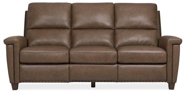 Hooker Furniture Julian Top Grain Leather Power Reclining Sofa with Zero Gravity and Nailhead Trim SS831-PHZ3-088