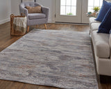 Feizy Rugs Lennon Polyester/Polypropylene Machine Made Casual Rug Taupe/Tan/Orange 8' x 10'