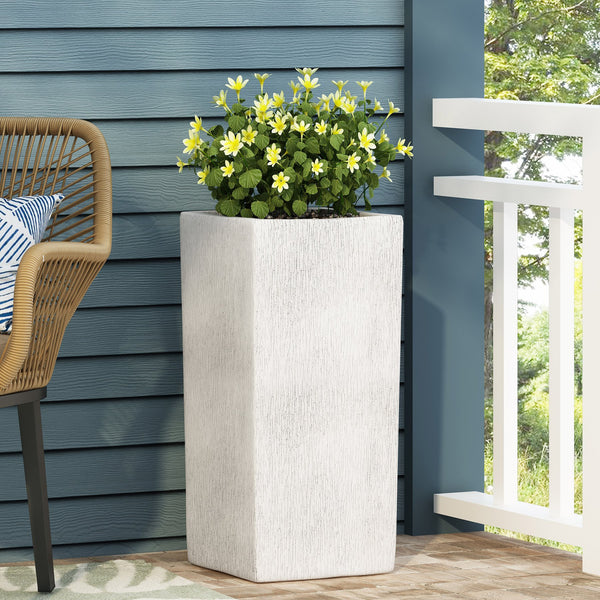 English Elm Mgo Tall Square Outdoor Planter Magnesium Oxide Build for Patio or Entryway Decor 73352.00