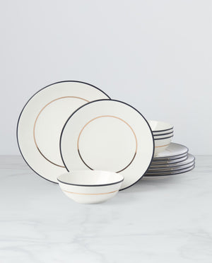 Lenox Kate Spade Make It Pop 12-Piece Dinnerware Set Metallic, GOLD PORCELAIN 895090