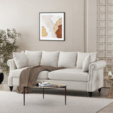 Christopher Knight Home® Manbow Contemporary Fabric Pillowback 3 Seater Sofa With Nailhead Trim