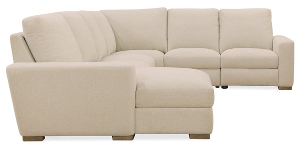 Hooker Furniture Optimus Five Seat Power Sectional with Recline Headrests and Performance Fabric SS925-5PC2-405-S