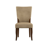 Homelegance By Top-Line Destan Velvet Upholstered Dining Chairs (Set of 2) Tan Rubberwood