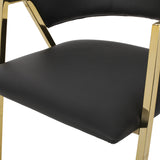 Christopher Knight Home® - Noble House - Gazo Modern Upholstered Dining Chair, Black and Gold - Set of 2