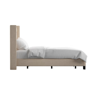 Homelegance By Top-Line Thorin Wingback Button Tufted Bed Beige Linen