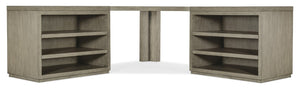 Hooker Furniture Linville Sculpted 72" Mink Credenza — Versatile Storage Console With Open Desk Cabinets & Adjustable Shelves 85.00 L x 85.00W x 30.00H 6150-10937-85