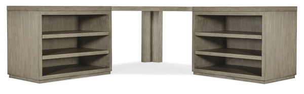 Hooker Furniture Linville Sculpted 72" Mink Credenza — Versatile Storage Console With Open Desk Cabinets & Adjustable Shelves 85.00 L x 85.00W x 30.00H 6150-10937-85